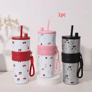 Aurora Night Trendy High-Value 316 Stainless Steel Insulated Tumbler, Large Capacity Car Straw Cup, Portable Hiking Sports Water Bottle