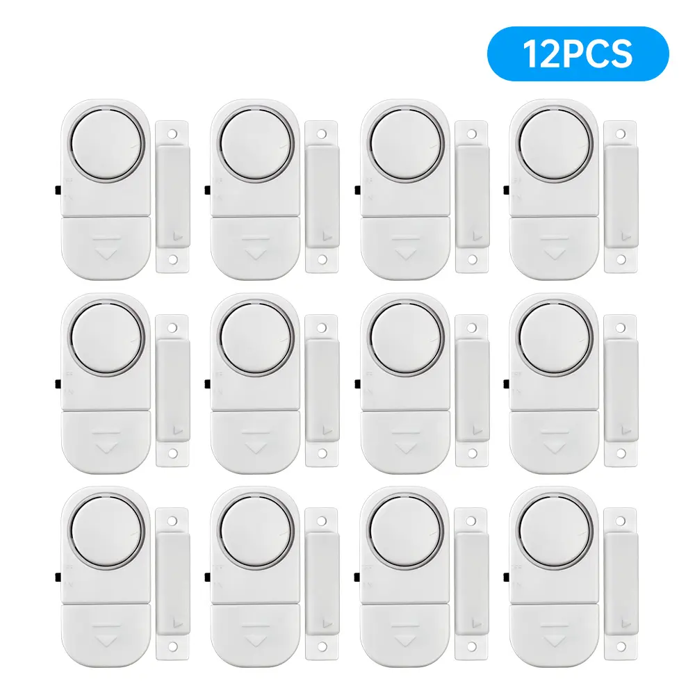 Wireless Door Window Alarm Sensor 90dB, Battery Operated Standalone Magnetic Security Alarm with Built-in Siren, No Hub No WiFi No App Required, Easy Adhesive Mount, Anti-Theft Entry Alert for Home, Apartment, Hotel, Cabinet, Dorm