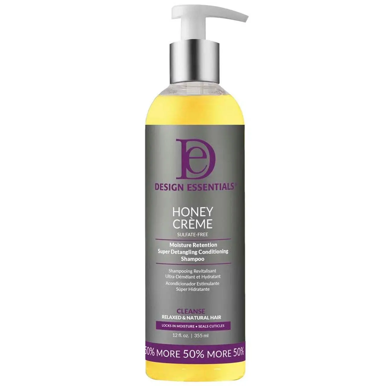 Sulfate-Free Detangling Shampoo with Honey Creme - Hydrating Haircare Cleanser, Daily-Use Moisturizer