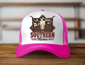Tooled Leather Southern Mama Trucker Hat