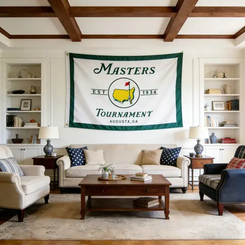 Masters Flag Golf Backdrop Banner - 3x5FT High-Density Polyester Digital Print, Vintage Room Decor Flag, Cool Man Cave Home Decor, Indoor/Outdoor Use, Golf Enthusiast Gift, Cool Room Decor