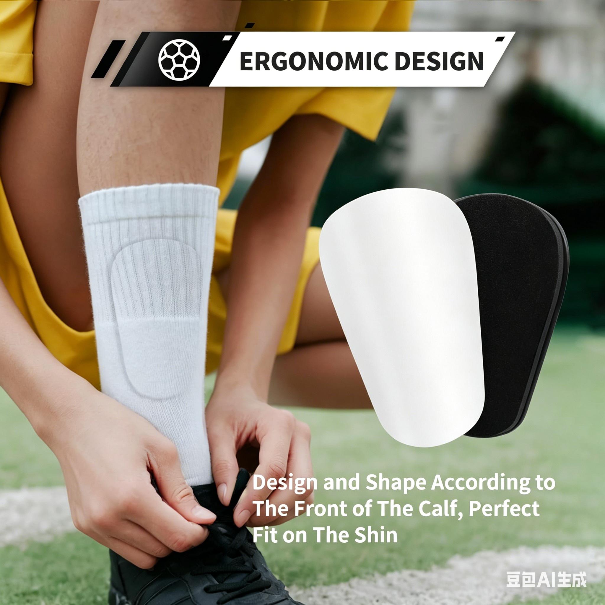 White ultra-mini soccer shin guards, suitable for toddlers, children, teenagers, and adults - Ultra-mini soccer shin guards - Super small shin guards, lightweight and comfortable.