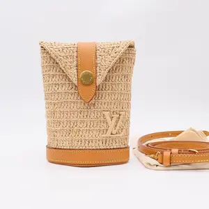 Pre-owned Louis Vuitton raffia Mini Bags Envelope Pouch Twins LDZ237