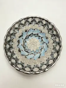 Silver Lotus Mandala Handcrafted Ceramic Tea cup – Artisanal Jianzhan