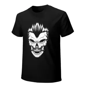 "Greaser Skull Biker" Heavyweight T-Shirt, 180gsm Premium Cotton Short Sleeve, Pompadour Skull Graphic Tee, Casual Wear for Men/Women, Black Crewneck Top,deo merch,frisco orange tshirt,anti grape clothing,big deborah,funny, Customized, Elastic
