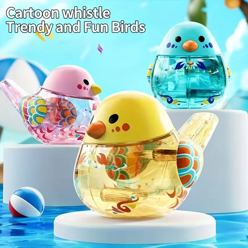 Water Bird Whistle Adjustable Sound Outdoor Fun Play Bath Toy, Perfect Gift for Boys and Girls, Birthday Present Bag Included
