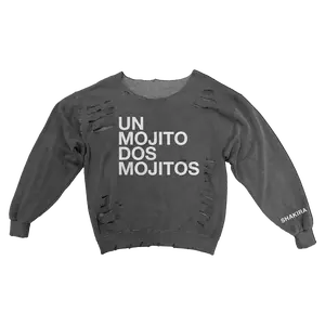 Un Mojito Dos Mojitos Destroyed Women's Sweatshirt