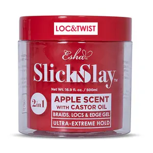 Slick N Slay 2-IN-1 Braid & Edge Gel - APPLE & CASTOR OIL Extreme Hold Haircare