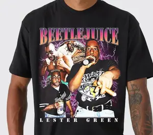 Retro Beetlejuice Lester Green T Shirt, Funny Classic 90s Graphic T Shirt Unisex, Vintage Bootleg, Retro 90s Fans Shirt, Unisex T-shirt.