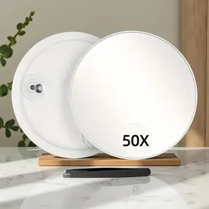 50x Magnifying Makeup Mirror with Suction Cup Stand, Strong Suction Cups, Ideal for Skincare & Eyelash Application, Bathroom Mirrors, Vanity Desk Mirror