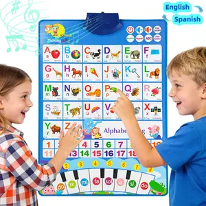 Bilingual English & Spanish Interactive Alphabet Wall Chart, Talking ABC Letters, Numbers 123 & Music Learning Poster, Alphabet Learning Toys for Toddlers 1- 6 Years, Ideal for Preschool Learning Activities Classroom Supplies