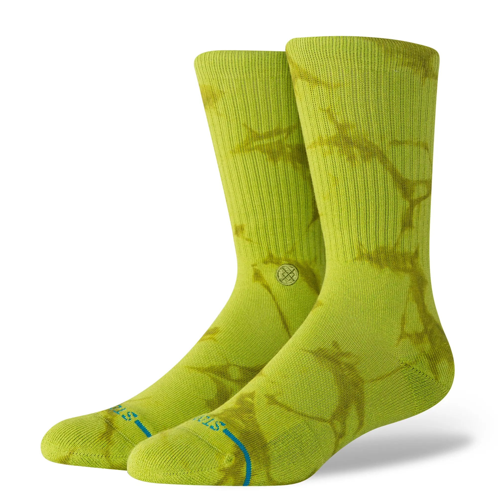 Stance mens Icon Dyed Crew socks (Green)