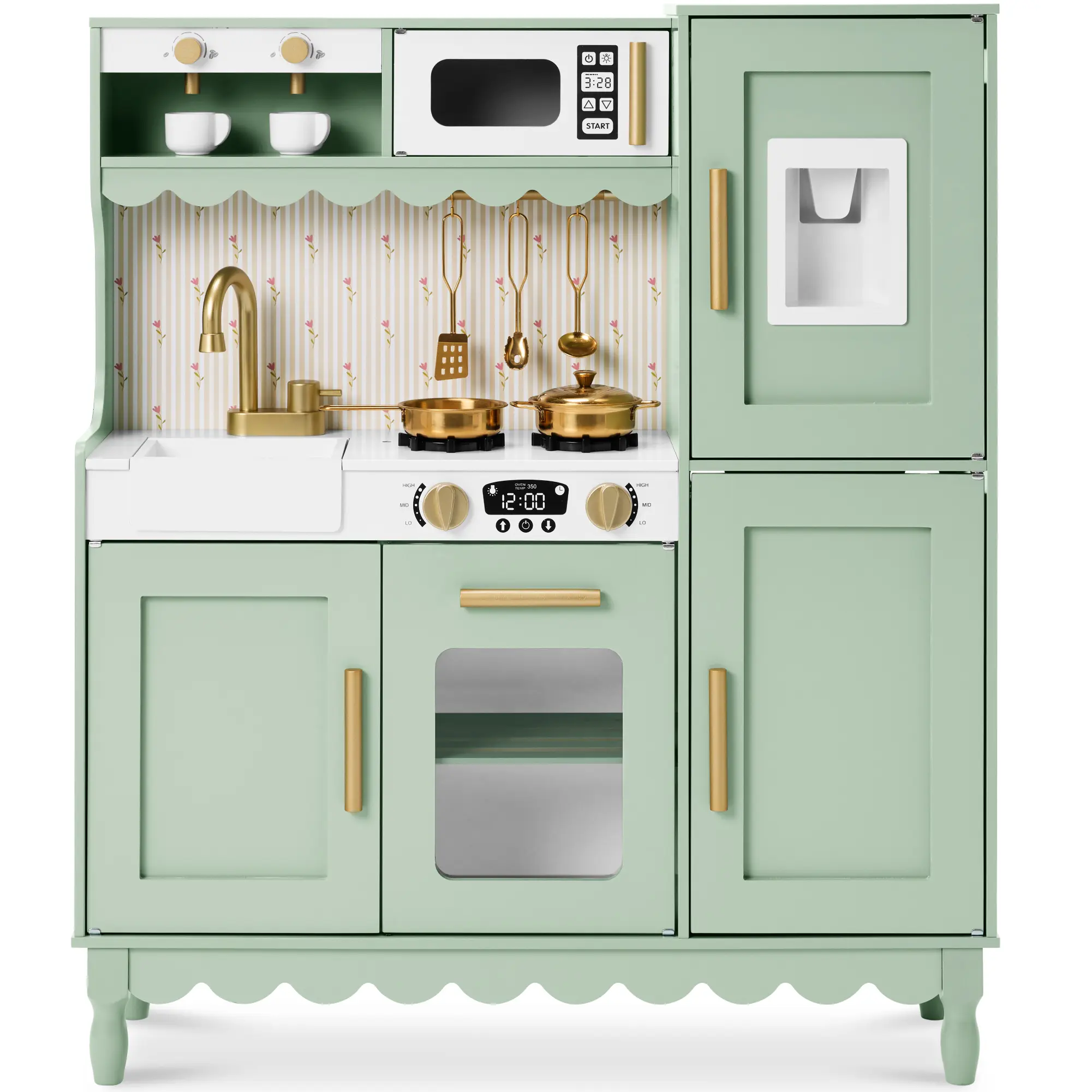Best Choice Products Wooden Cottage Kids Pretend Play Kitchen with 11 Accessories, Espresso Machine Best Choice Products Wooden Cottage Kids Pretend Play Kitchen with 11 Accessories, Espresso Machine