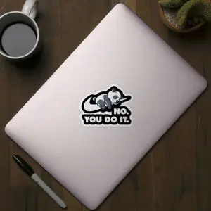 (Set of 2,3,5 pcs) Panda Sleep No You Do It White Sticker