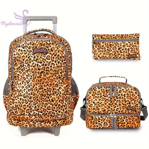 Bags&suitcases Seastig Rolling Backpack 18in Wheeled Backpack Backpack With Lunch Box And Pencil Case School Travel Bag