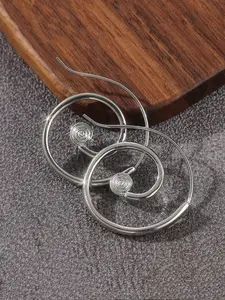 A Pair of Bohemian Simplicity Silver Spiral Hoop Earrings - Dynamic Swirl Dangle Jewelry for Women, Unique Abstract Spiral Earrings for Casua, The Perfect Holiday Gift