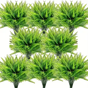 Artificial Fern Plant, 8 Counts/set Faux Fern Plant, Artificial Boston Ferns, Decorative Plants for Home Garden Party Wedding Outdoor Indoor Decor, Fruit, Easy Maintenance Decoration Items