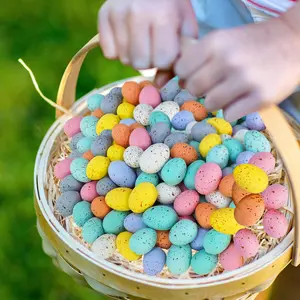 50pcs Artificial Colorful Eggs, Spotted Foam Egg DIY Decorations, Photography Props, Handmade Gardening, Bird Nest Decoration, Spring Easter Party, Party Decoration Supplies, Ornaments