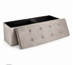 Storage Bench Chest Ottoman with/Cover - Faux Suede Large. NEW