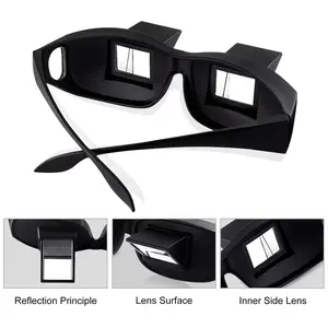 HD Prism Lazy Glasses, 90° Rotation Built-in Mirror Refraction Eyewear, Universal Reversible Lenses, Anti-Eye Strain Daily Use for Bed Reading, Phone, TV, Hands-Free Functionality