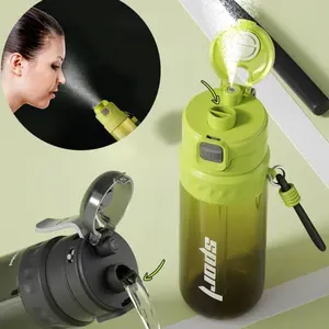 Spray and Drink Sports Water Bottle, 25.36 Oz, Drop-Resistant, PC Material, Ideal for Outdoor Activities, Fitness, Running, Students