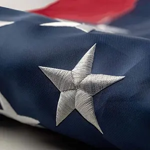 US American Flag – Outdoor Flag with Embroidered Stars, Stitched Stripes, Heavy-Duty Nylon & Brass Grommets – Durable Patriotic Banner for Home, Yard, or Garden