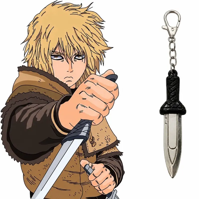 Thorfinn Dagger Keychain - Vinland Saga Themed Zinc Alloy Metal Keychain for Anime Fans