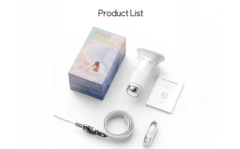 Microscope for Kids, SKYBASIC 2" IPS Screen 1000X Handheld Digital Microscopes HD Pocket Portable Mini USB Microscope Camera, PC Compatible, Science Edu Fun Birthday Gifts Toys for Children Students