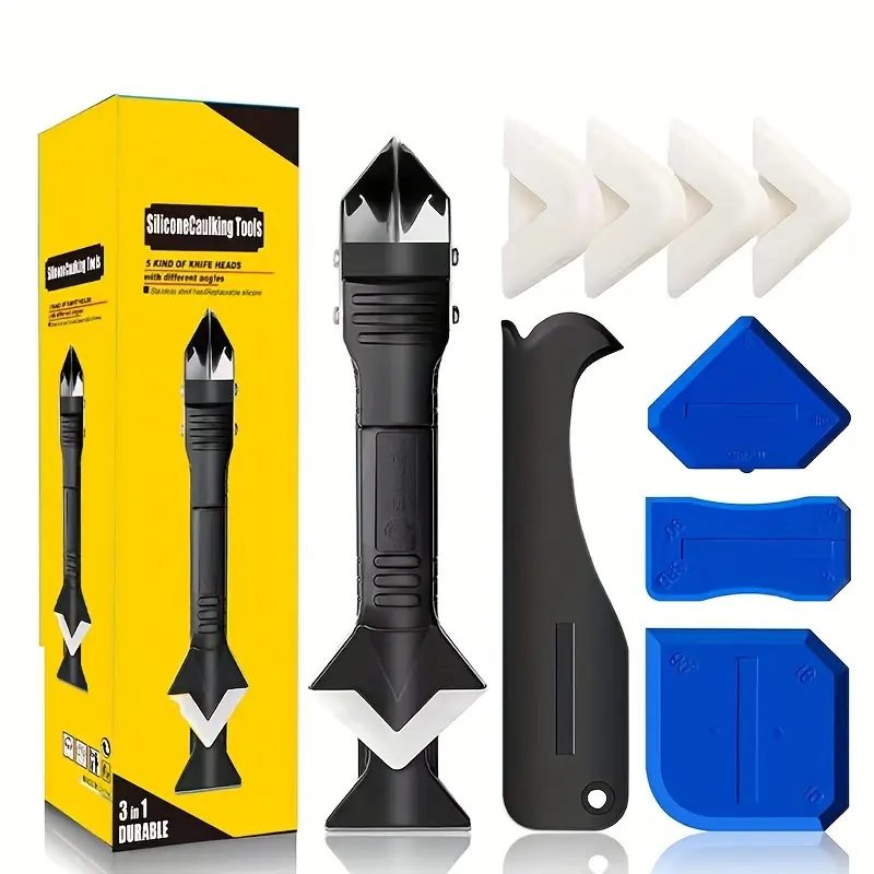 Silicone Caulking Tool Kit, Five-In-One Set with Versatility and Replaceable Seals, Durable Plastic for Long-Lasting Use, Ideal for Efficient Sealing Work, Home Improvement, Tool Box