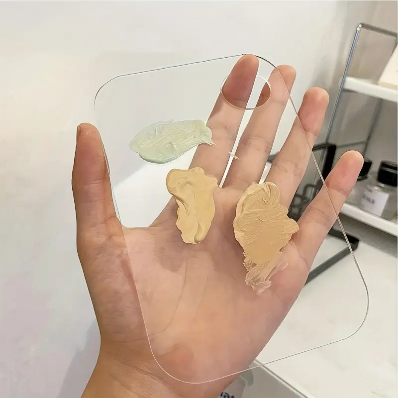 Korean Ins Style Foundation Palette Makeup Palette Acrylic Transparent Board Liquid Foundation for Makeup Artists Facial Makeup