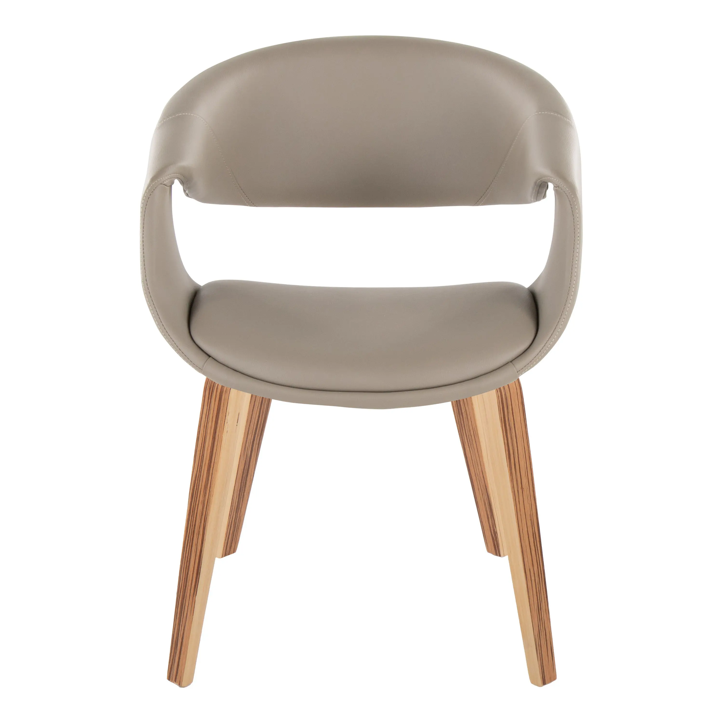 Upholstered Dining Chair Set of 2, Zebra Wood Frame with Light Grey Faux upholstered, Accent Seating for Living Room, Kitchen, Home Office, Modern Comfortable Chairs