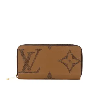Pre-owned Louis Vuitton Canvas Small Leather Goods Zippy Wallet Monogram Giant Reverse PVC Long Wallet