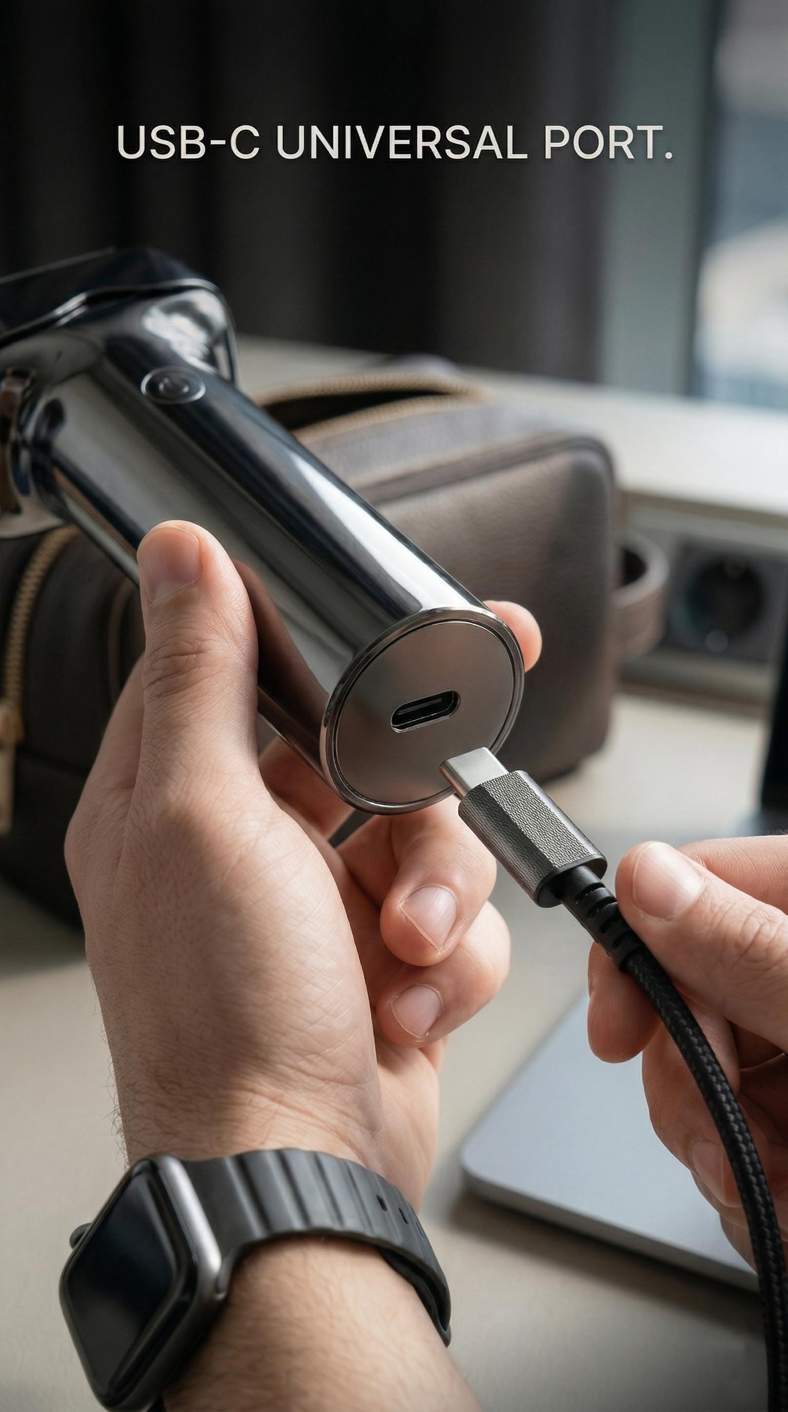 Luxury All-Metal Professional Electric Razor for Men, Precision Dual Foil Shaver, IPX6 Waterproof, Type-C Fast Charging, 60-Day Battery Life, Magnetic Cap, Travel Lock, Portable Premium Grooming Kit – Ideal Gift for Men