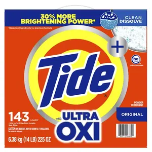 Tide Plus Ultra Oxi Powder Laundry Detergent Original Formula 143 Loads 225 Ounce Unscented Clean Dissolve HE for All Machines