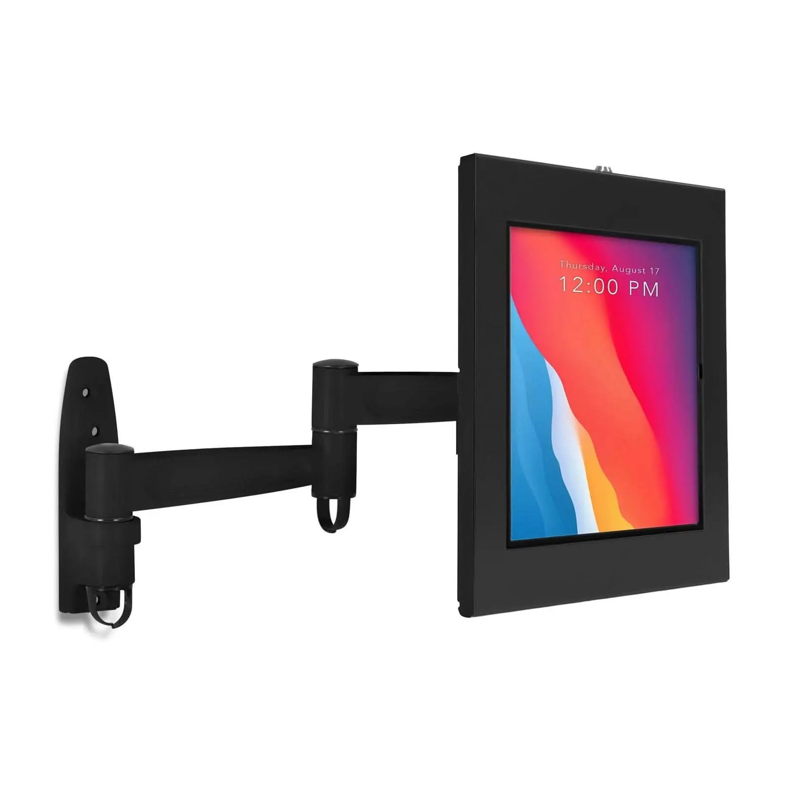 Mount-It! Lockable iPad Wall Mount with Articulating Arm, Secure Tablet Kiosk for iPad 7–10, iPad Air & iPad Pro, Rotating Anti-Theft Enclosure