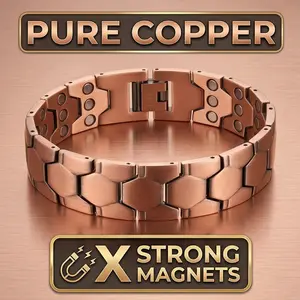 99.9% Pure Copper Bracelet for Men, Magnetic Cross Bracelets for Men with 3500 Gauss Magnets, Mens Pure Copper Bracelet