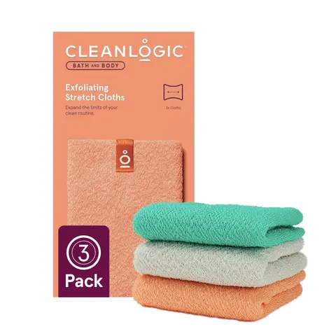 Cleanlogic Exfoliating Stretch Cloth – Deep-Cleansing Bath & Body Washcloth for Smoother Skin Shower Personal