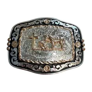 Western Style Praying Cowboy Buckle Hebilla Vaquera Oracion