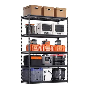 【fathersdaygift】VEVOR Storage Shelves 3000 lbs5 Tier Heavy Duty Garage Shelving20" D x 48" W x 72" H Adjustable Metal Shelves for Industrial Shelving Unit Utility Shelffor KitchenWarehouseBasementBlack