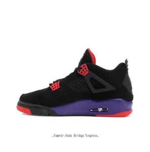 Black, Purple & Red Suede & Mesh Mid-Top Basketball Sneakers | Retro Chunky Streetwear Shoes with Bold Contrast