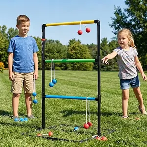 Ladder Toss Game Set – Includes 6 Bolas, Score Trackers & Carry Bag – Outdoor Ladderball for Yard, Lawn & Backyard – Family Fun for Adults & Kids