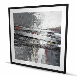 Begin Home Decor C1FM4848NZ7C8G 48 x 48 in. Industrial & Texturized Abstract Stripes - Framed Print Wall Art