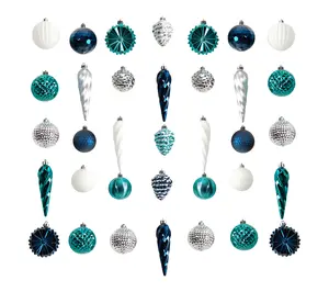 Nearly Natural 39 Count Christmas Tree Ornament Box Set
