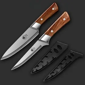 Stainless Steel Kitchen Knives Set - Sharp Paring and Multi-functional Meat Cleaver Knives for Vegetable, Fruit, and Meat Preparation - Ergonomic Handle, Rust-Resistant, Easy to Clean