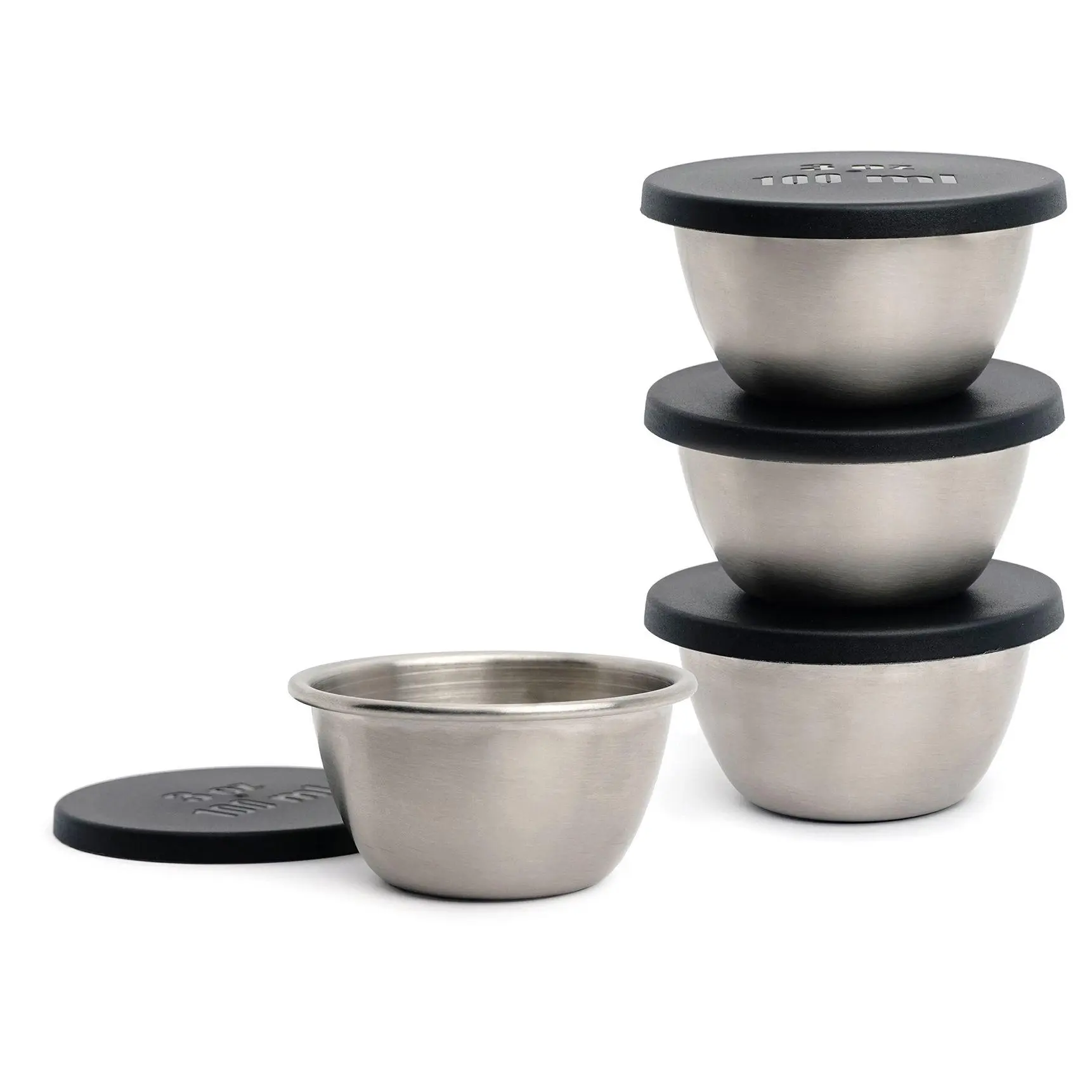 RSVP Set of 4 Condiment Cups With Lids RSVP Set of 4 Condiment Cups With Lids