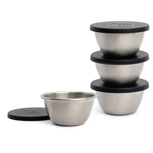 RSVP Set of 4 Condiment Cups With Lids