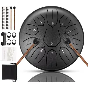 Steel Tongue Drum 11 Note 6 Inches D-  Drum Handpan Drum Percussion Instrument for Meditation Entertainment Musical Education Concert Mind Healing Yoga