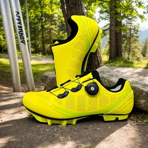 Men's & Women's MTB Cycling Shoes, Compatible with SPD Cleats, Fashionable Minimalist Sports Style, All-Season Outdoor Training Footwear, Solid Color, Buckle Closure, Abrasion Resistant, PU Upper, Fabric Inner, TPU Sole, Fabric Insole, Mountain Bike Footw