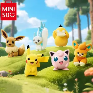 Miniso x Pokémon Flocked Figure Cute Collectible Figurine - Perfect Birthday & Holiday Gift for Friends & Anime Fans