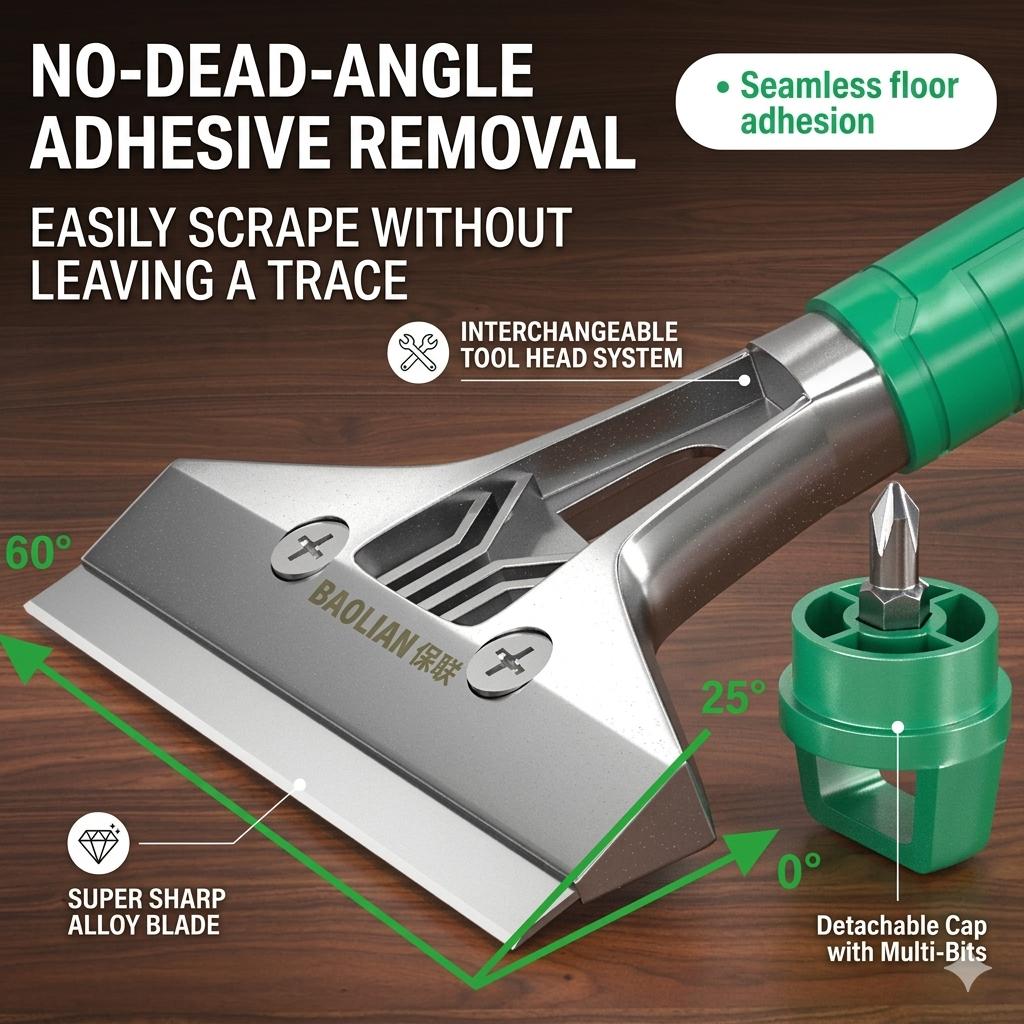 2Pcs Heavy Duty Aluminum Alloy Scraper Tool with SK5 Carbon Steel Blades, Professional 4-Inch Razor Scraper for Floor, Wall, and Glass Cleaning, Ergonomic PVC Padded Handle Paint and Adhesive Remover